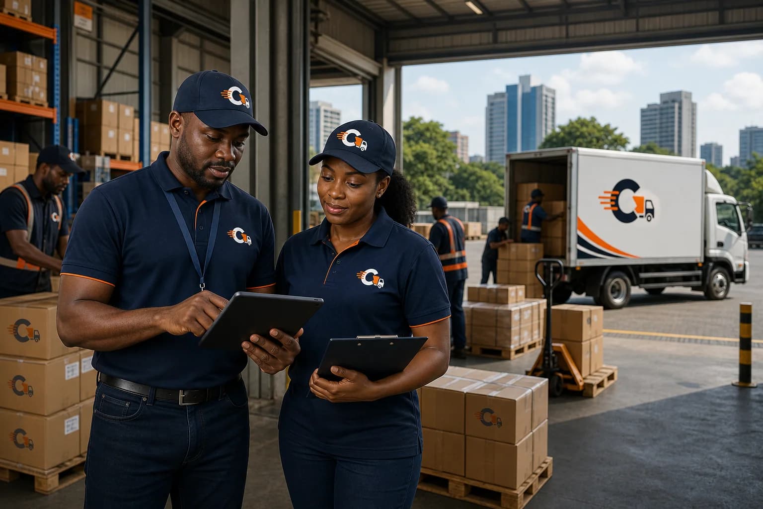 CargoMov business logistics team coordinating warehouse deliveries