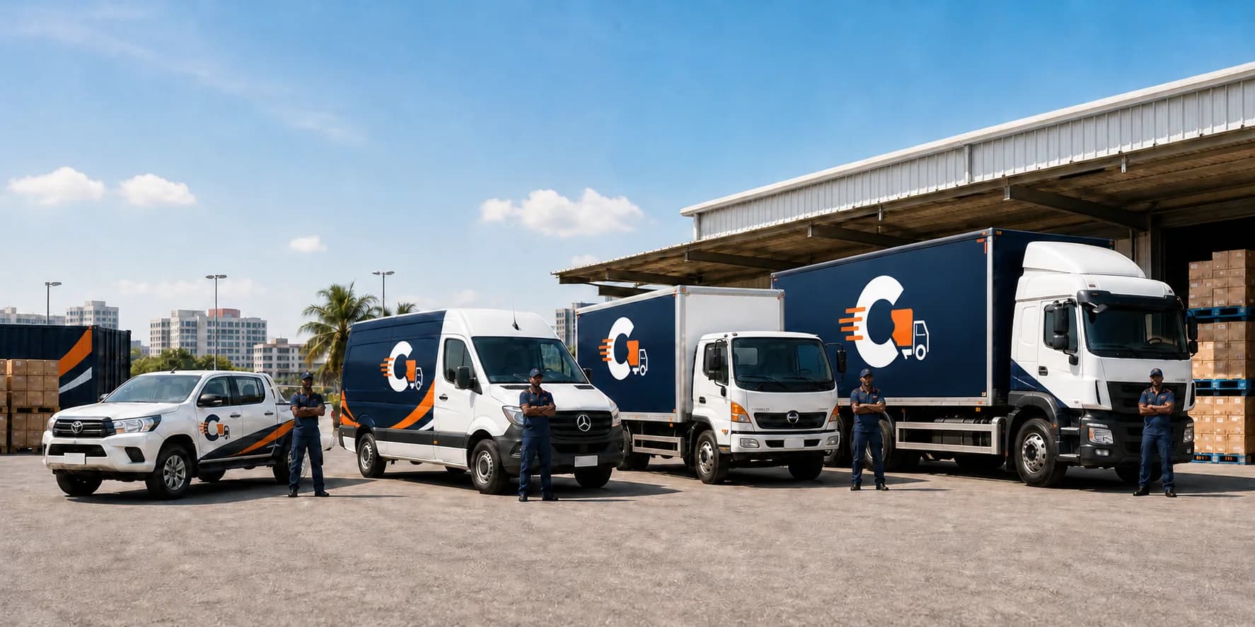 CargoMov vehicle fleet for cargo delivery, truck hire, and haulage services