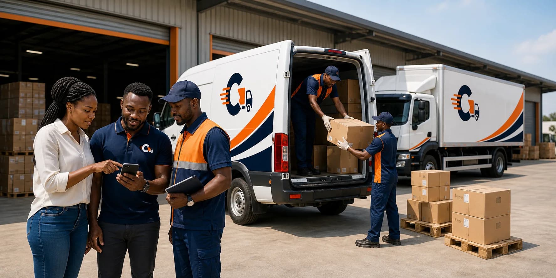 CargoMov customer, driver, and operations team confirming delivery details